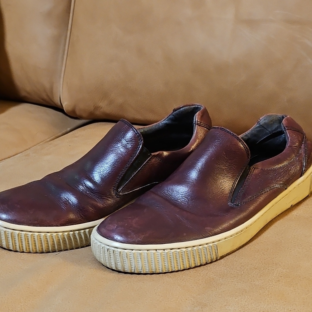 John Varvatos Men's Brown-Burgandy Slip-On Shoes
